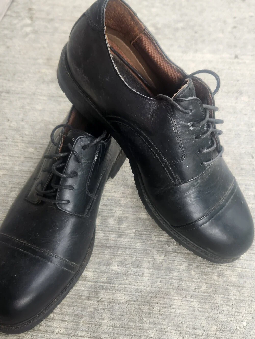 GH BASS BLACK DRESS shoes Lace Up Like New Size 10.5